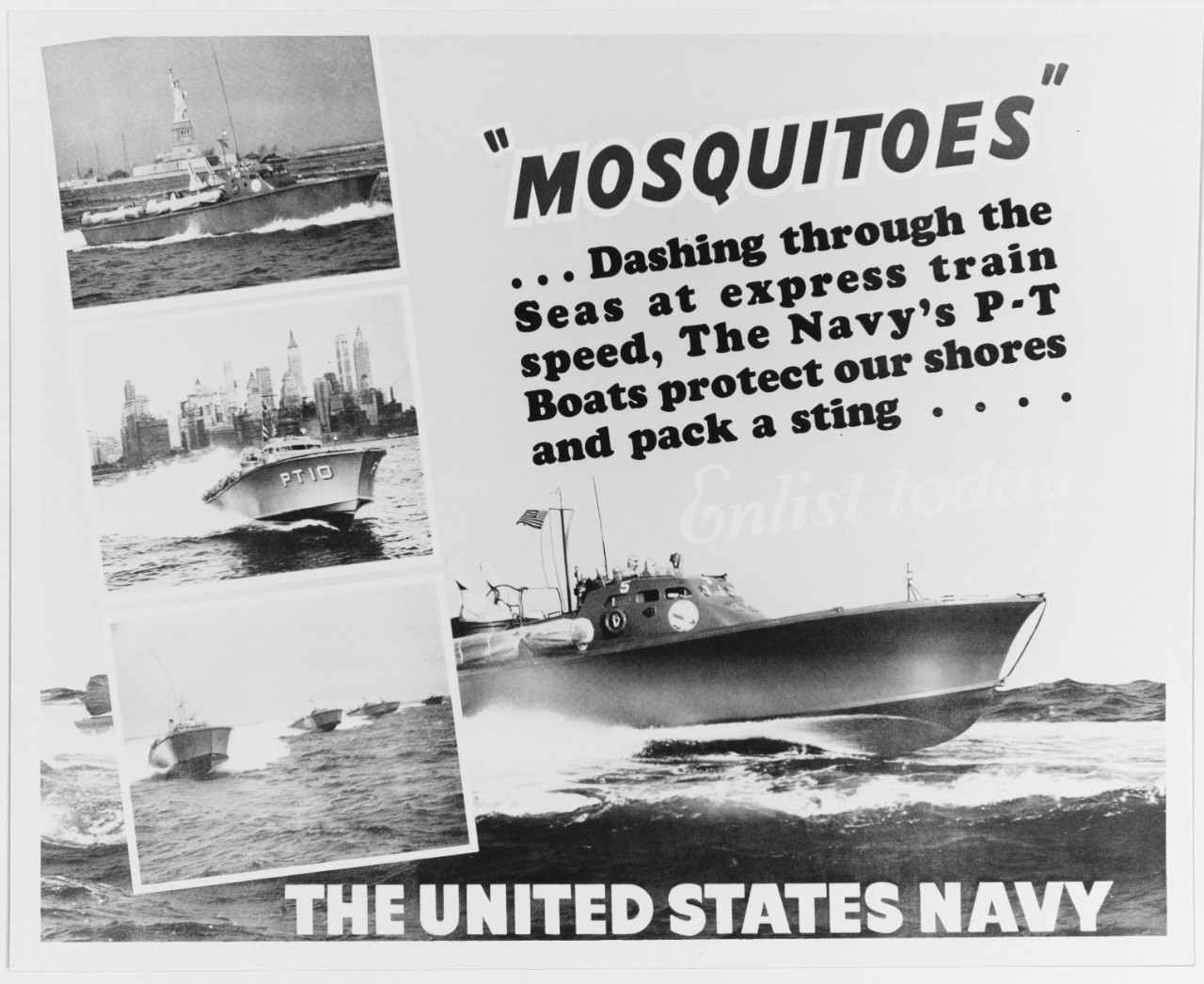 Navy recruiting poster, 1941, "Mosquitoes"