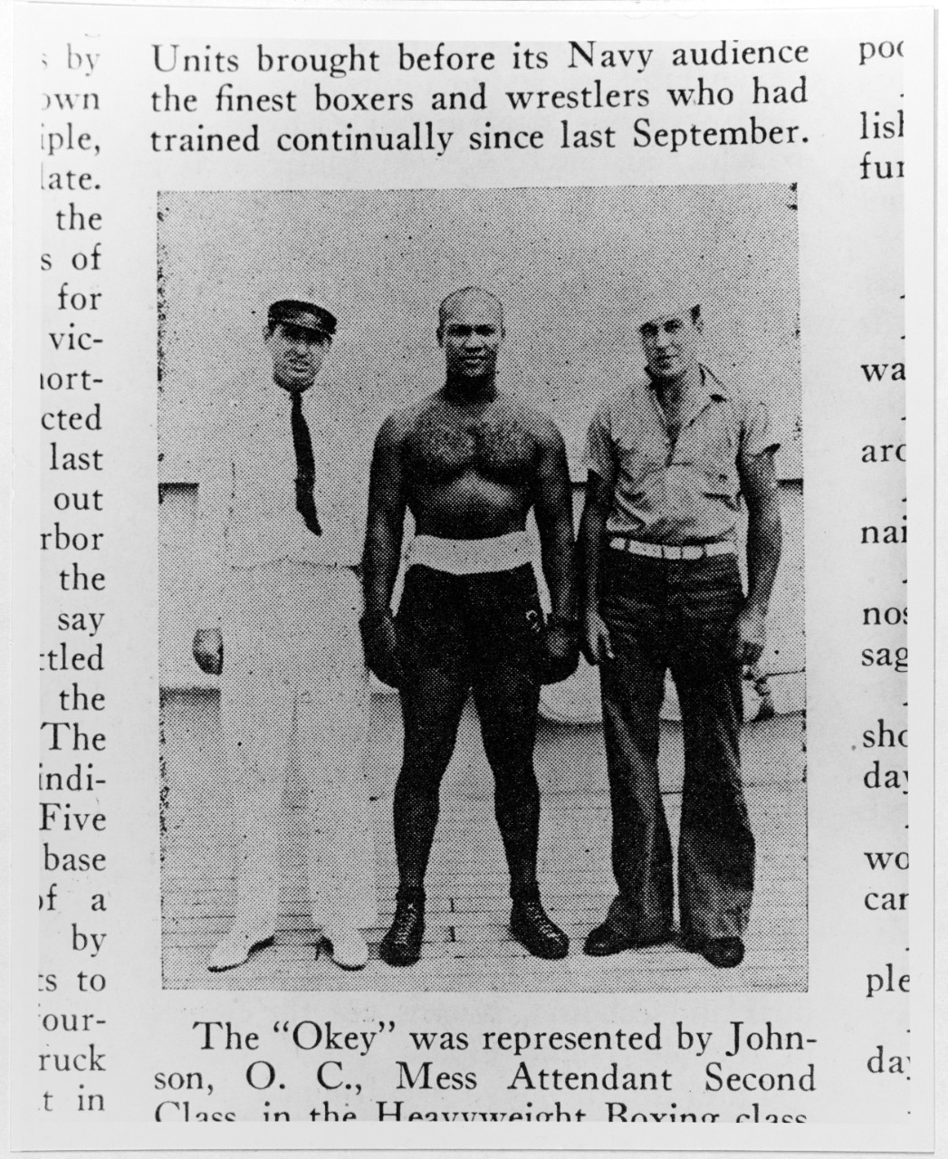 Otis C. Johnson, Mess Attendant Second Class, 1940 Fleet Heavyweight Champion