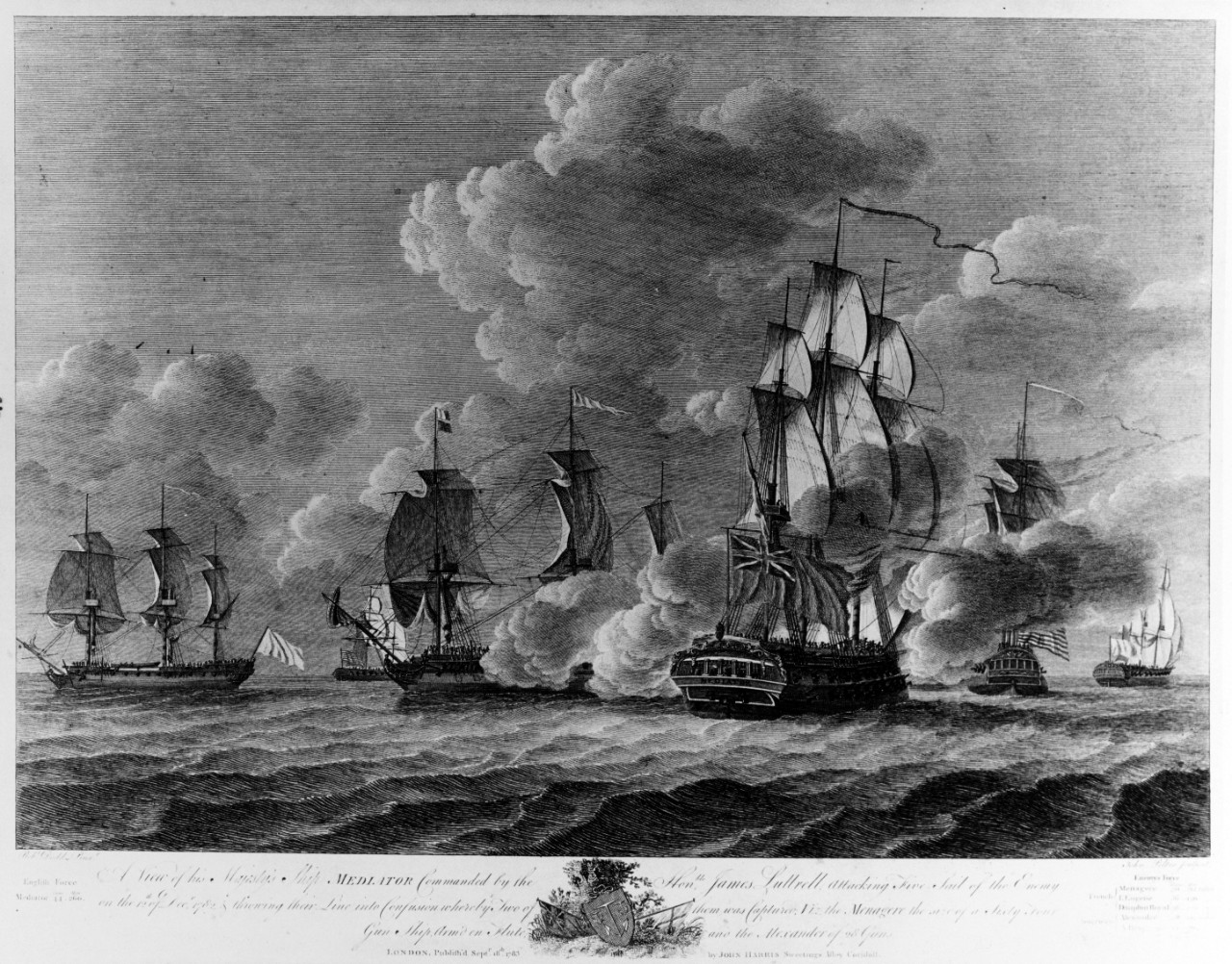 HMS MEDIATOR vs. Franco-American Squadron, 12 December 1782.