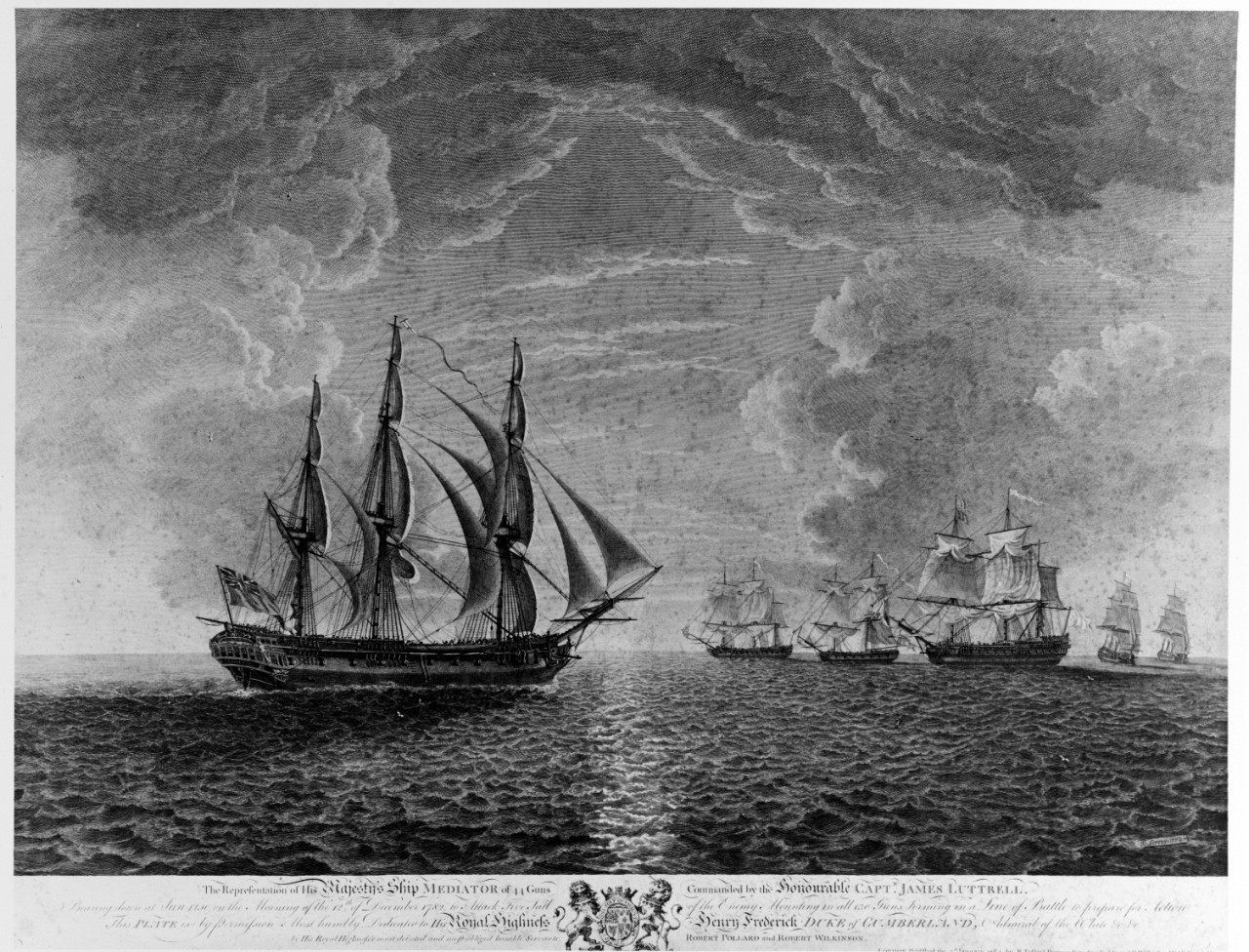 HMS MEDIATOR vs. Franco-American Squadron, 12 December 1782.