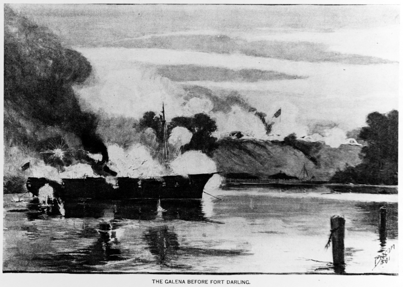 Photo #: NH 79910  Bombardment of Fort Darling, Drewry's Bluff, Virginia, 15 May 1862