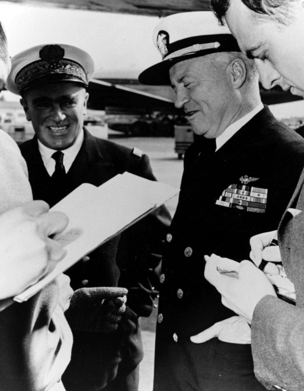 Admiral Forrest Sherman, USN (right)