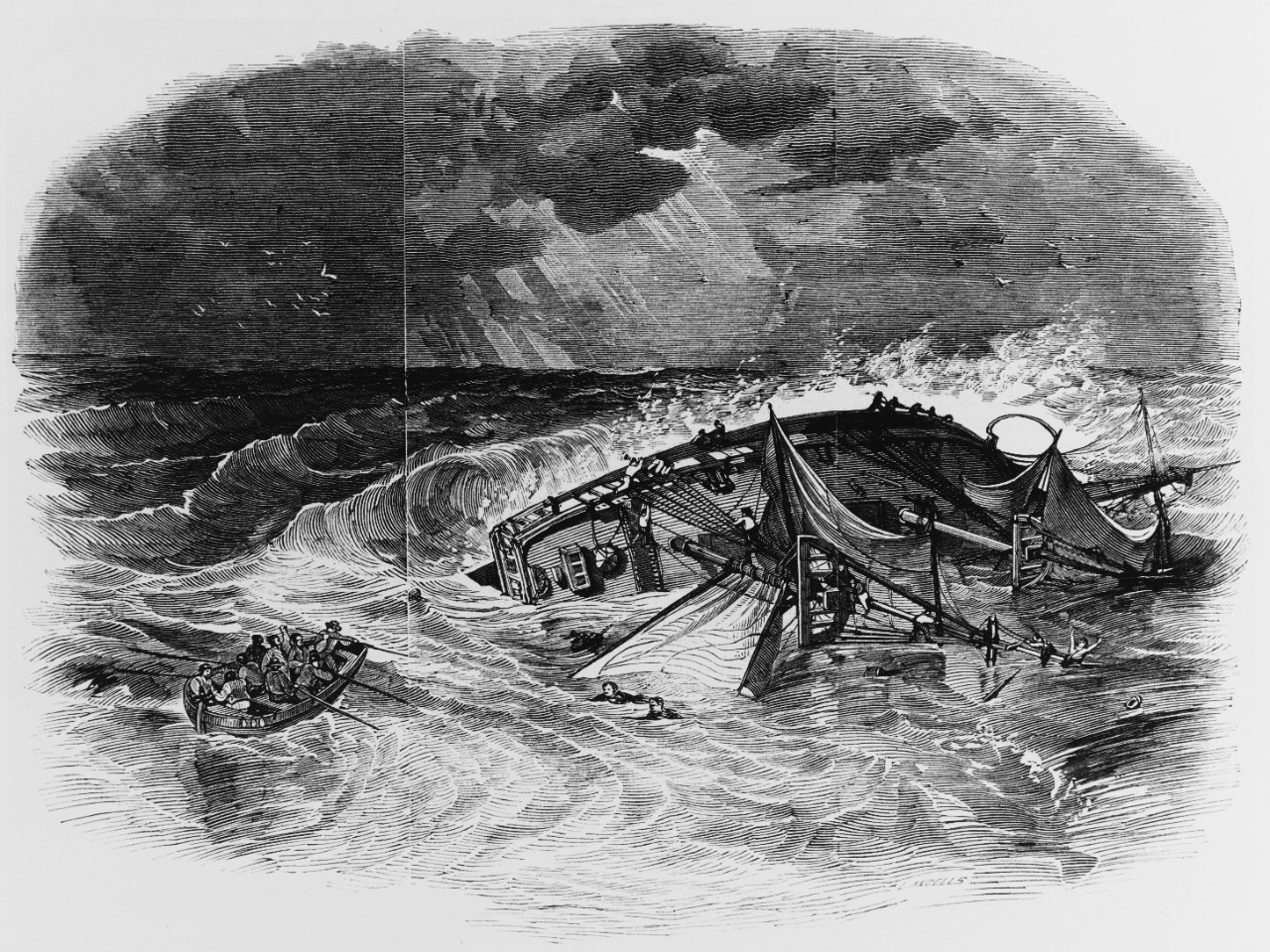 Photo #: NH 82556  Loss of USS Somers, 8 December 1846