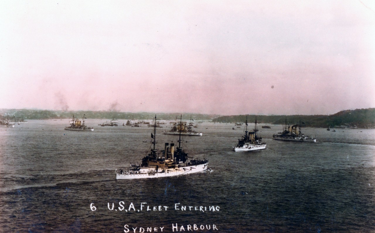 Photo #: NH 82985-KN World Cruise of the &quot;Great White Fleet&quot;, 1907-1909