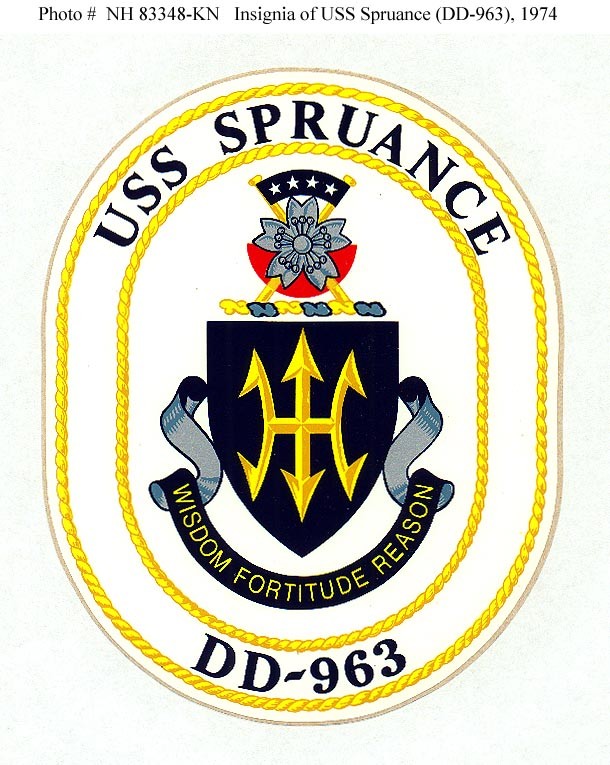 Photo #: NH 83348-KN (Color)  Insignia: USS Spruance (DD-963)