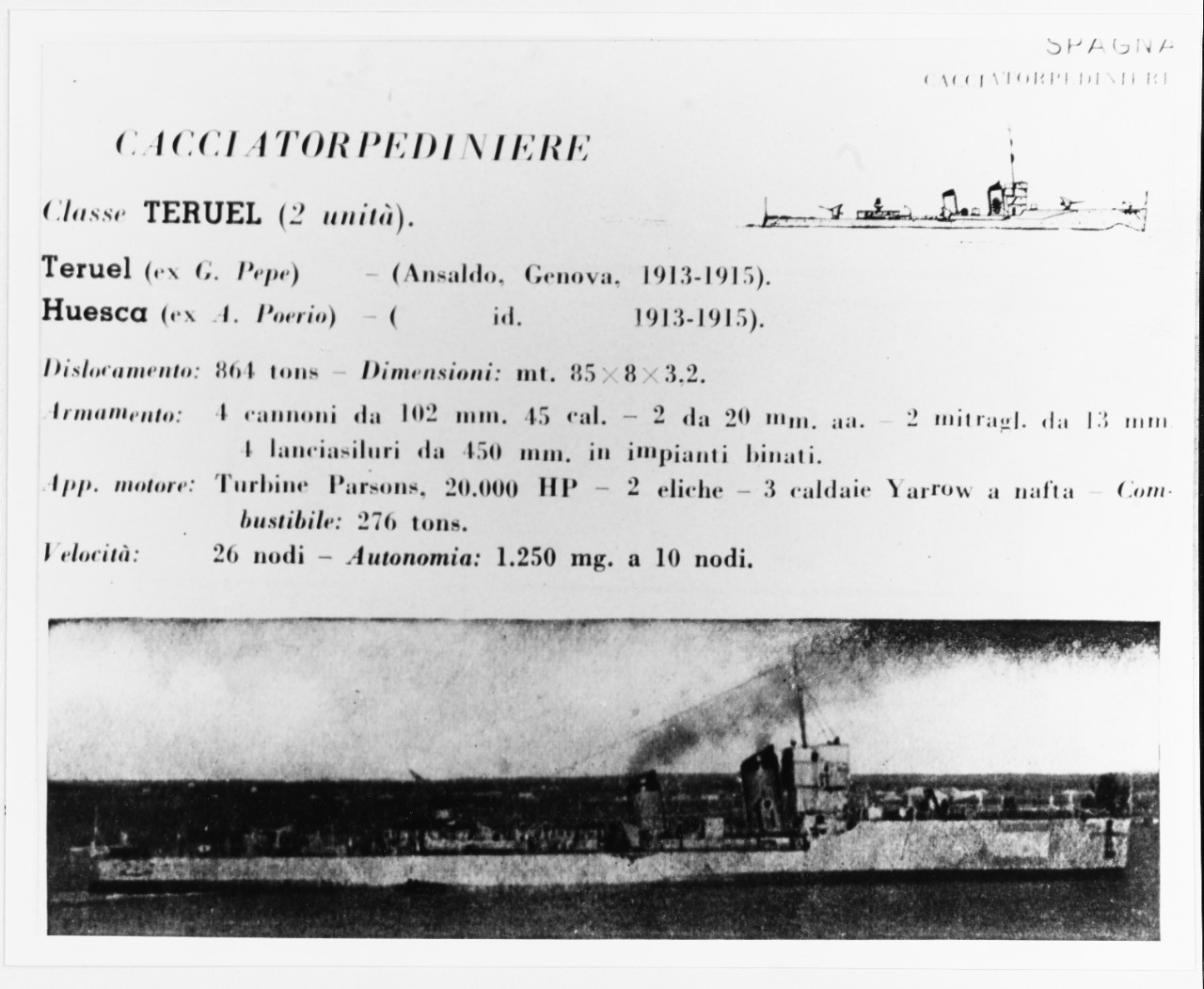TERUEL (Spanish destroyer, 1914-1947)