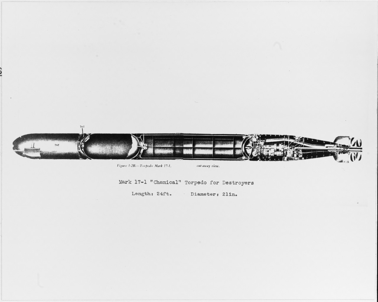 Mk. XVII-I "chemical" torpedo, for destroyers.