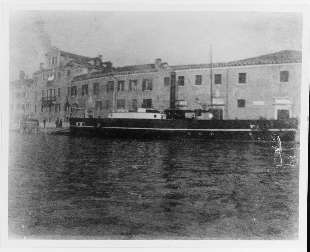 Italian lagoon gunboat at Venice in about 1890.