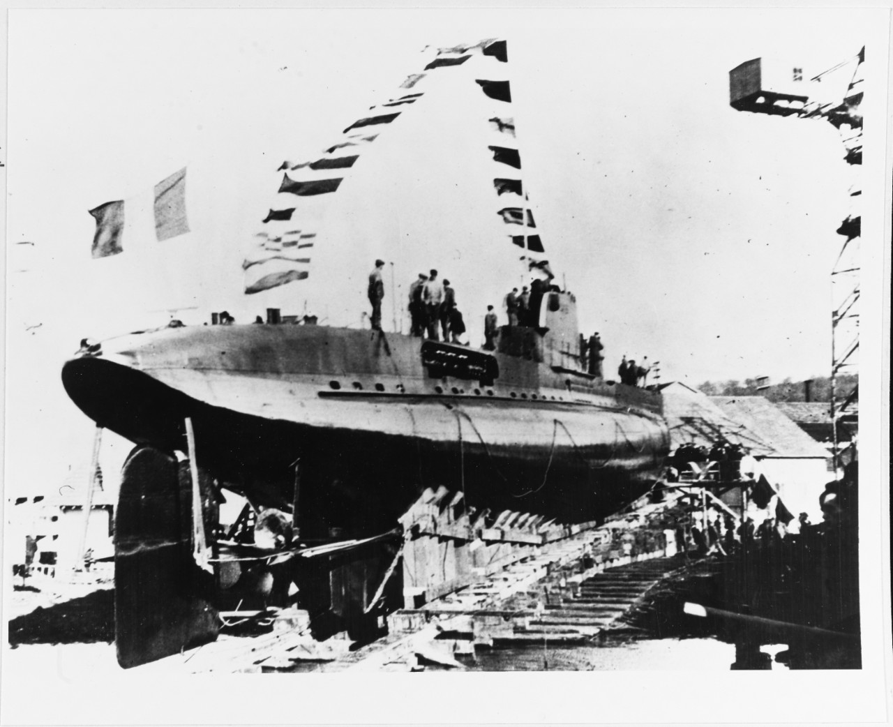 French Diane class second-class submarine at launch in 1934-1938. 