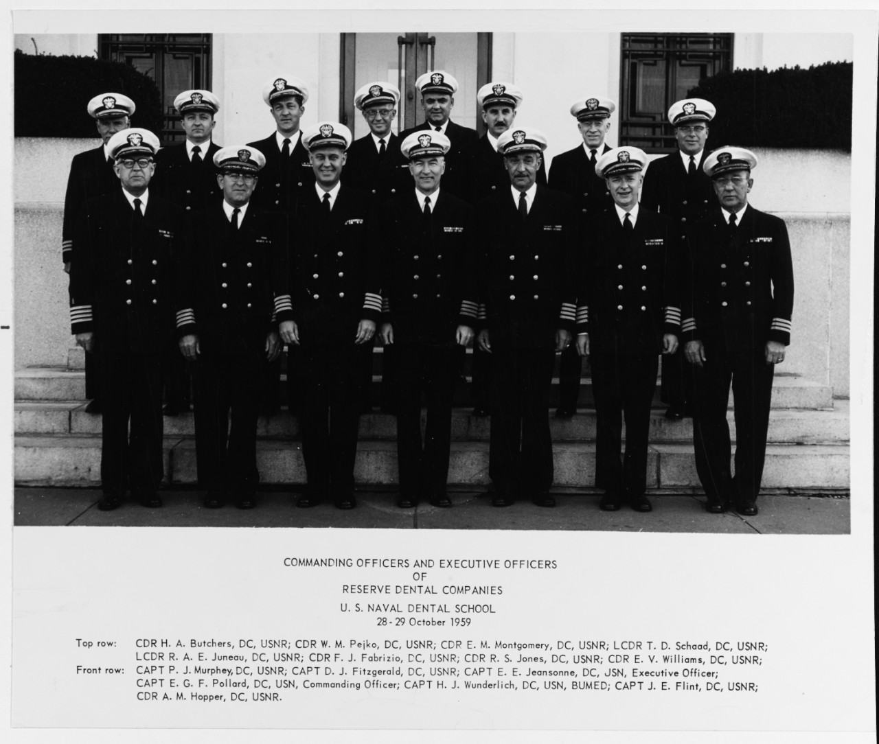 Commanding and Executive Officers of Naval Reserve Dental Companies