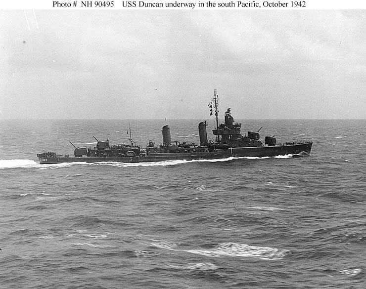 Photo #: NH 90495  USS Duncan (DD-485)