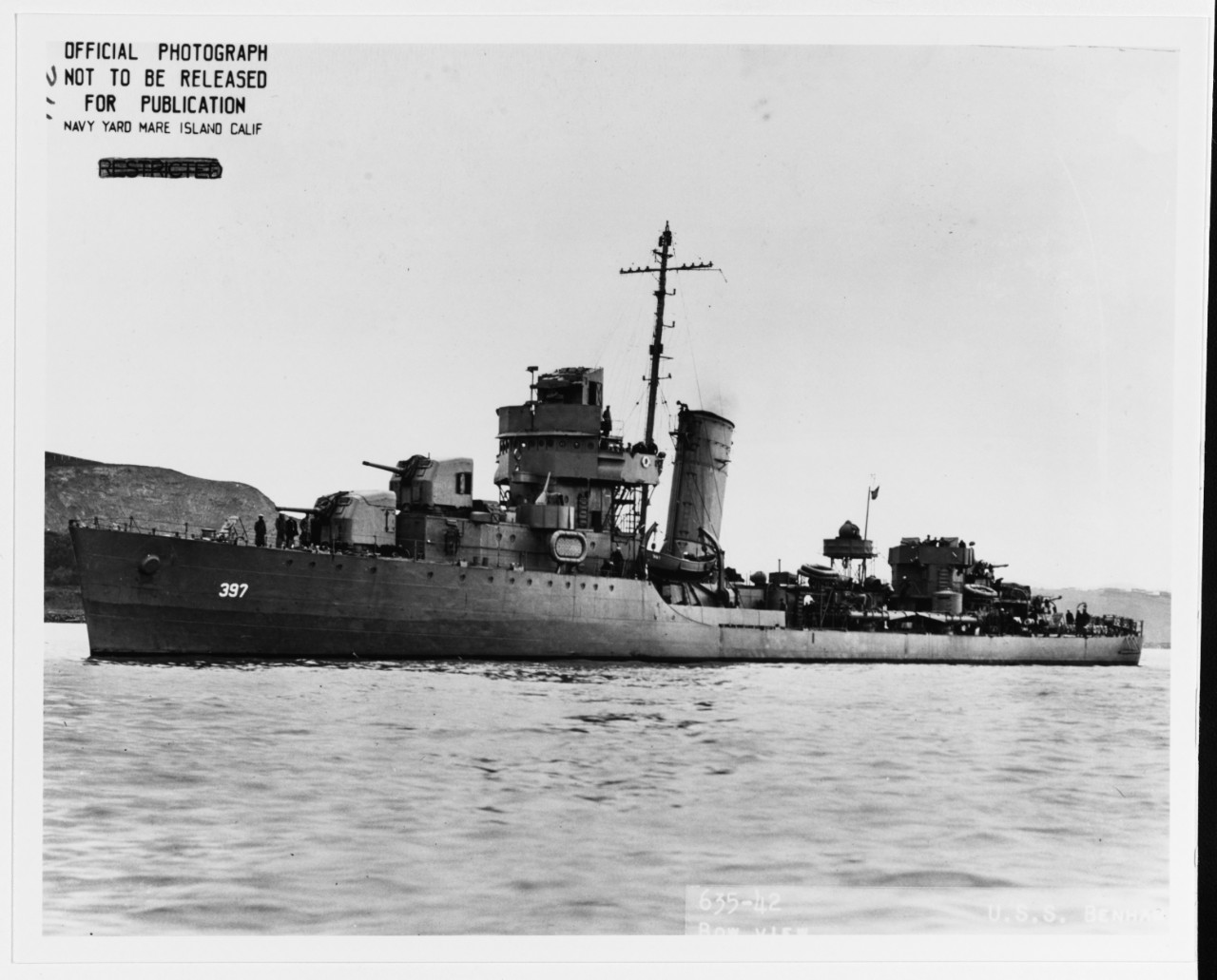 Photo #: NH 90936  USS Benham (DD-397)