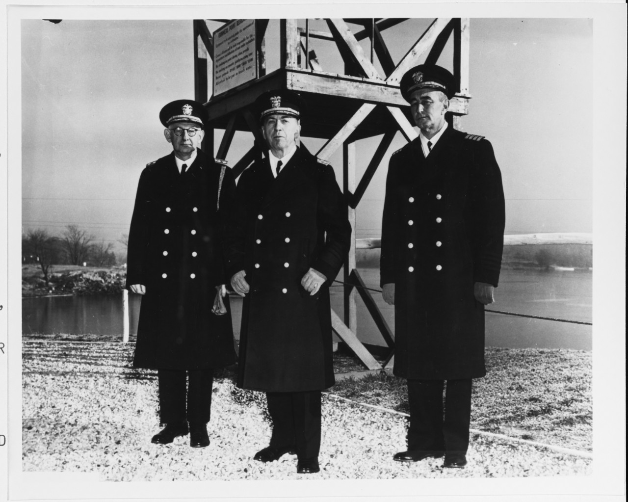 Rear Admiral Walter K. Kilpatrick, Admiral Royal Eason Ingersoll, and Captain W.R. Cooke, Jr.