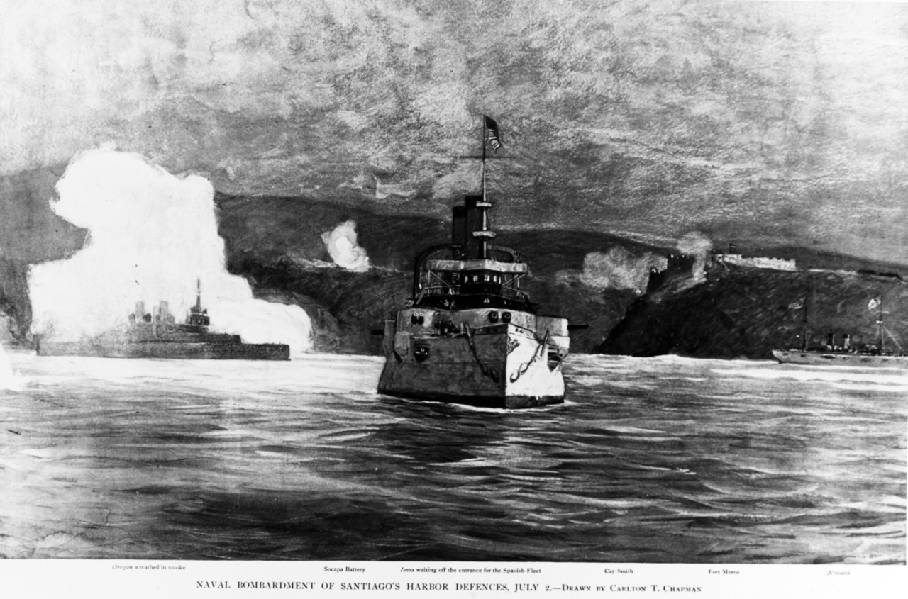 Bombardment of Santiago Harbor Defenses, 2 July 1898