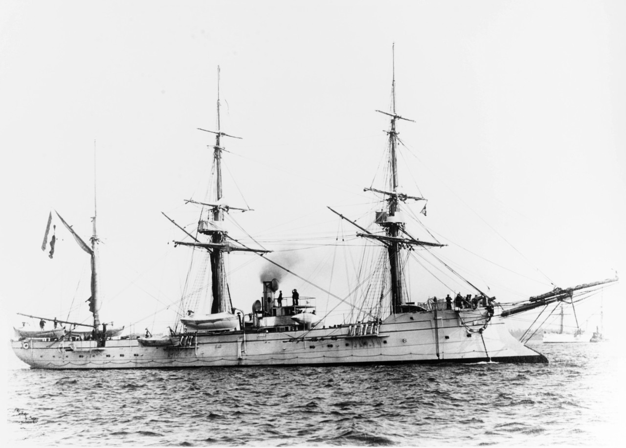 HUSSARD (French Despatch Vessel, 1877-1913). Spanish Cruiser INFANTA ISABEL