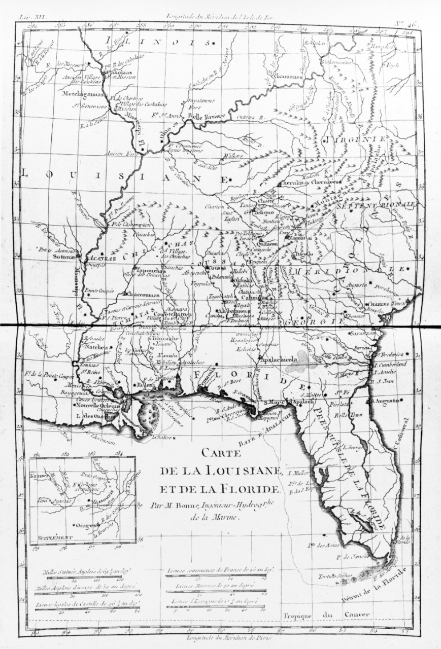Map of Louisiana and Florida.