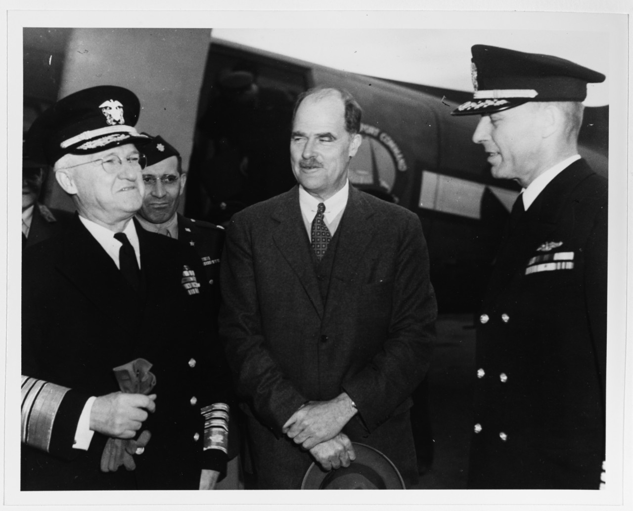 Admiral Harold R. Stark, USN, Ambassador Osborne, and Captain Bergesen