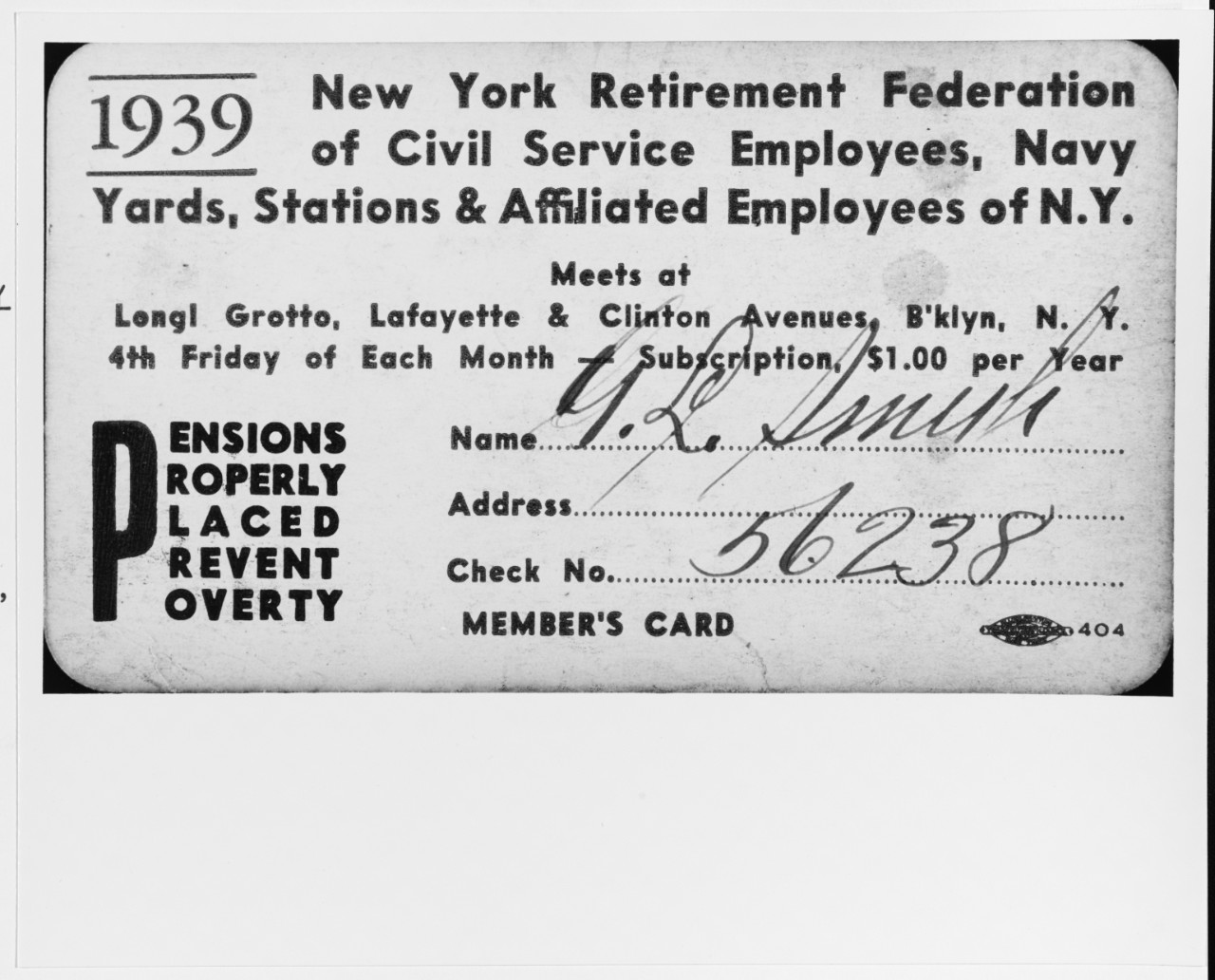 New York Retirement Federation of Civil Service Employees, Navy Yards, Stations and Affiliated Employees of New York