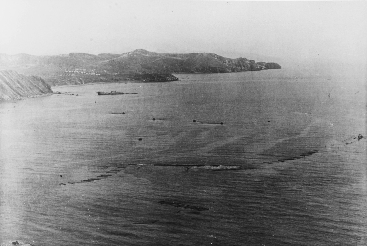 The Seaward Defense Boom off the Entrance to Port Arthur Harbor, 1905
