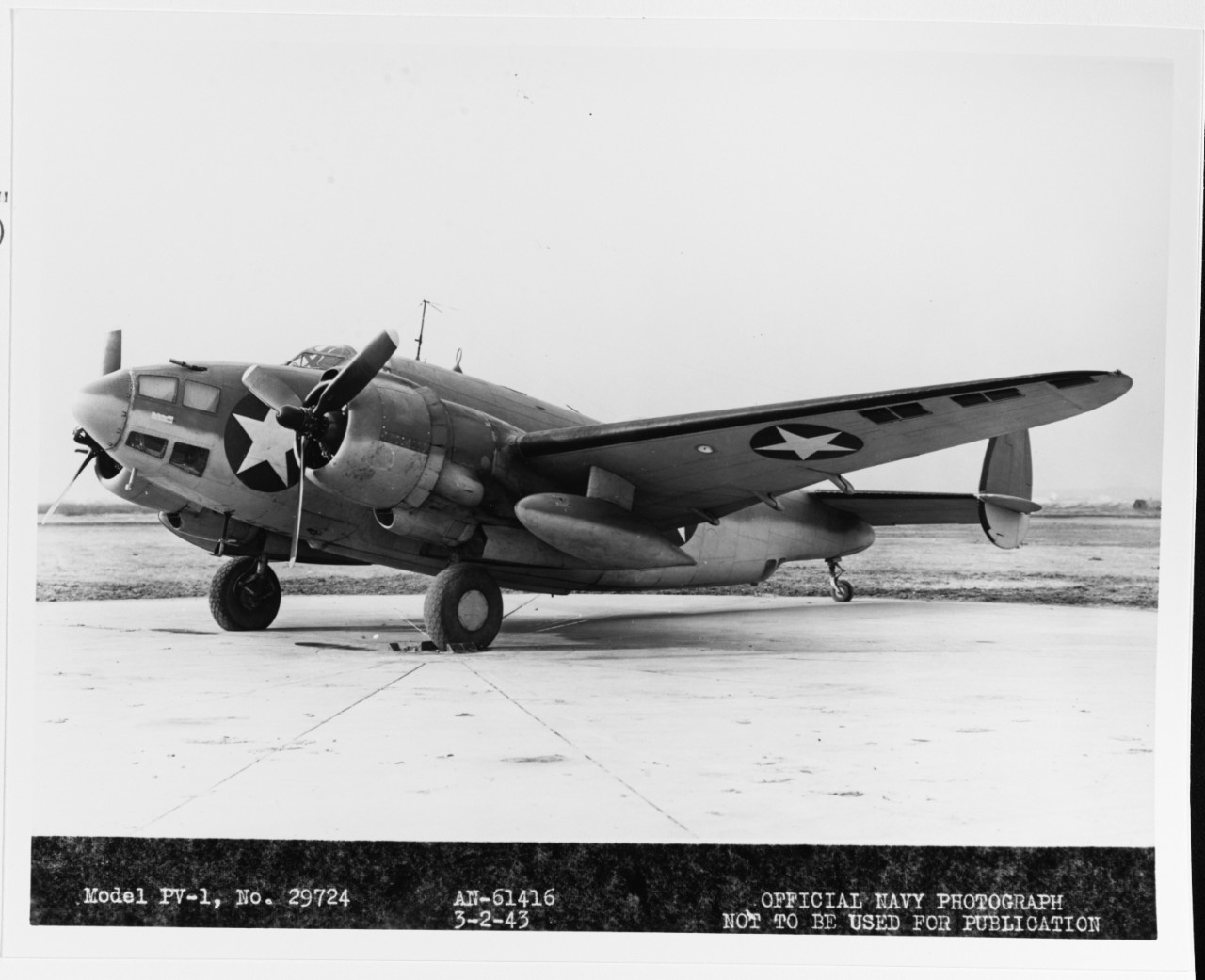 Lockheed PV-1 Ventura Patrol Plane (Bu# 29724)