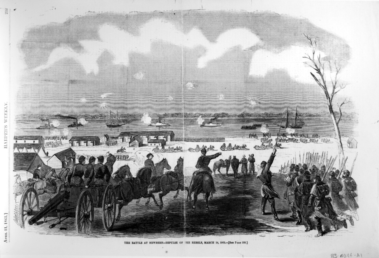 Photo #: NH 95121  &quot;The Battle at Newbern -- Repulse of the Rebels, March 14, 1863&quot;