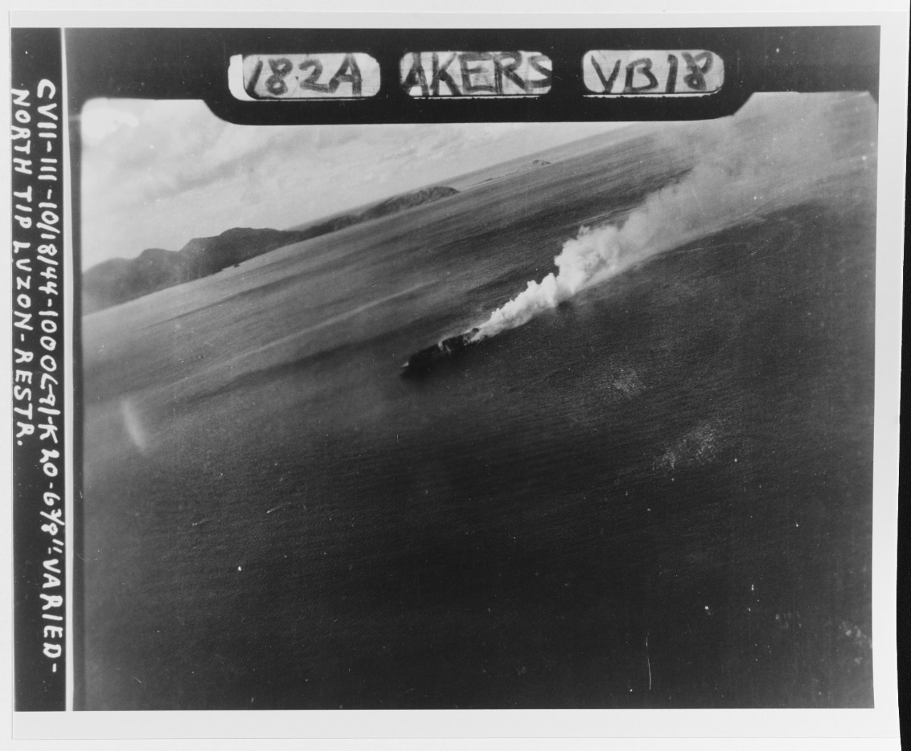 Carrier strikes off Luzon, 18 October 1944.