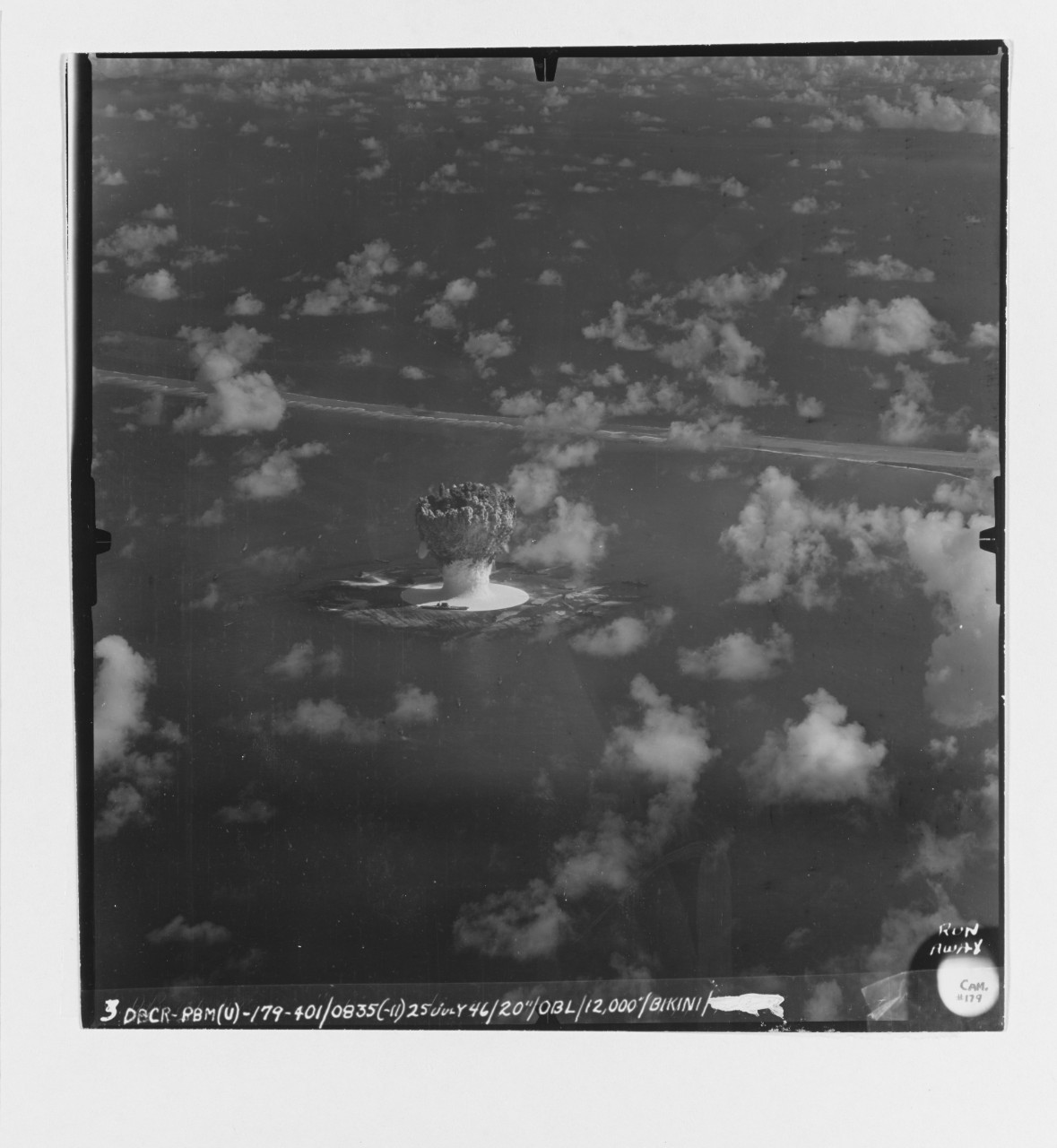 "Baker Day" atomic bomb test, Bikini Atoll, 25 July 1946