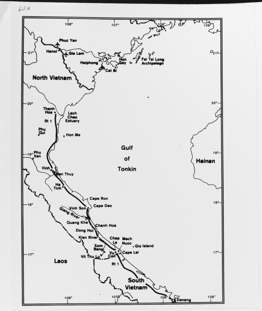 Area of U.S. Naval Operations in North Vietnam, 1964-65
