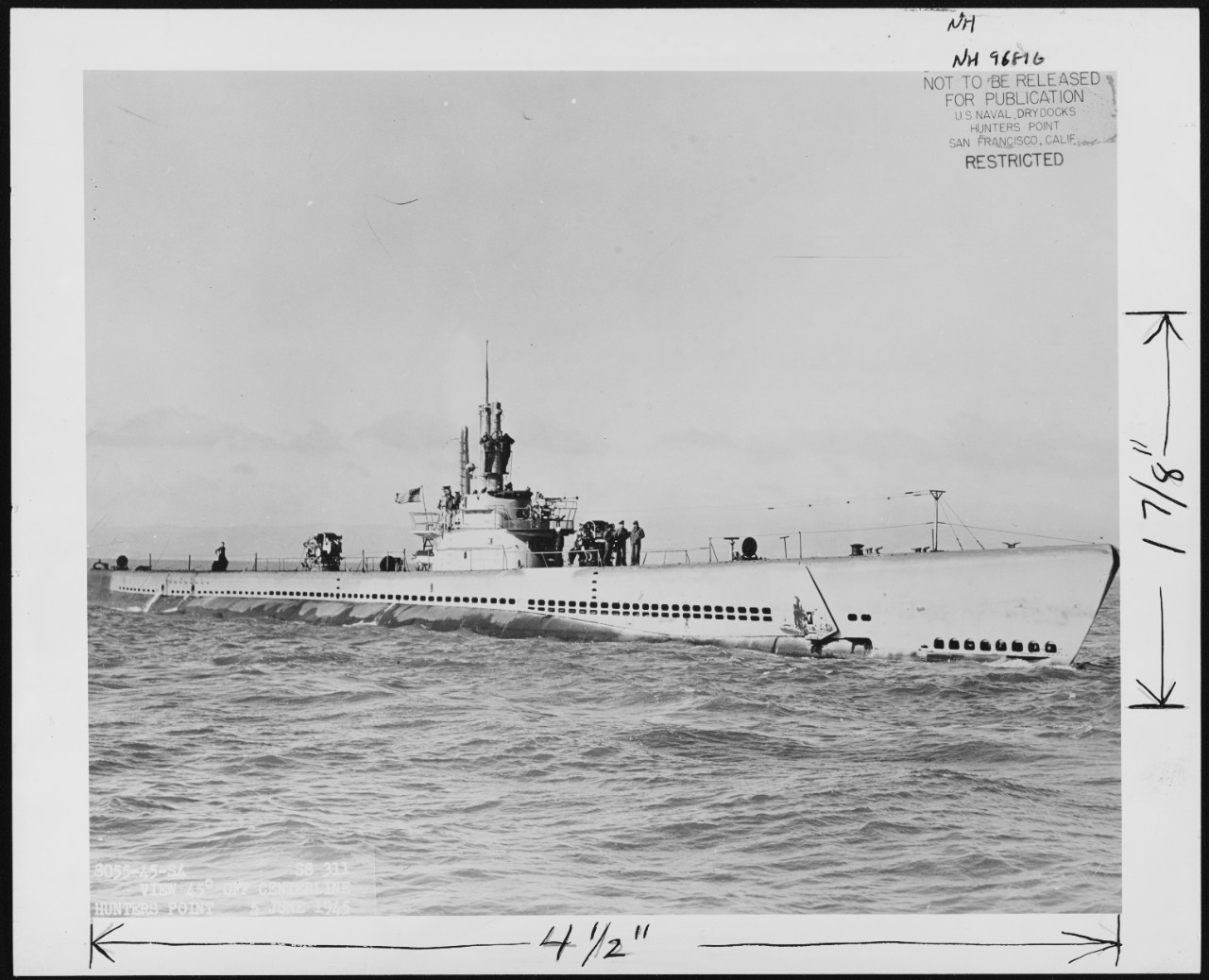 Photo #: NH 96816  USS Archerfish (SS-311) Image Quality Note: