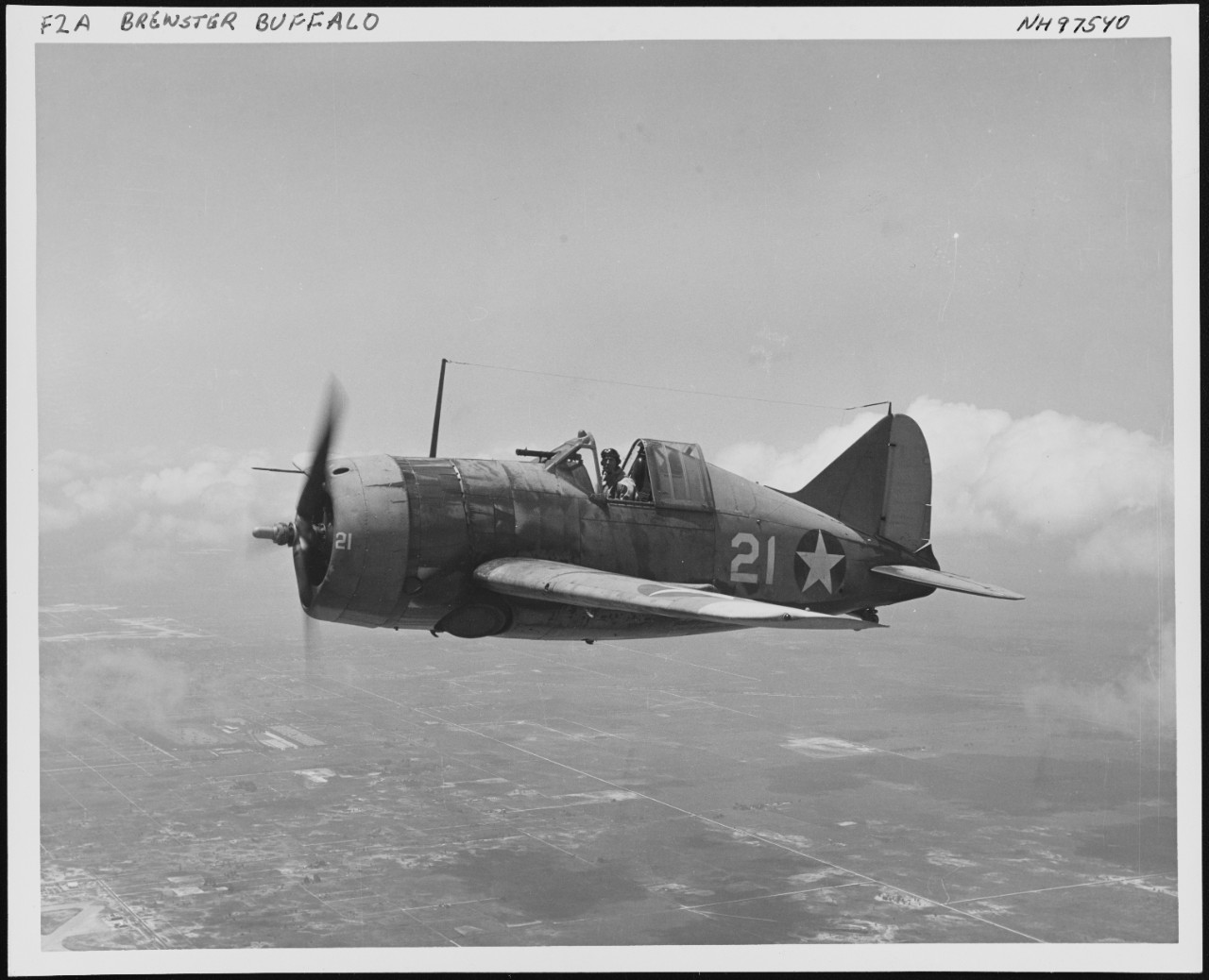Photo #: NH 97540  Brewster F2A-3 &quot;Buffalo&quot; fighter