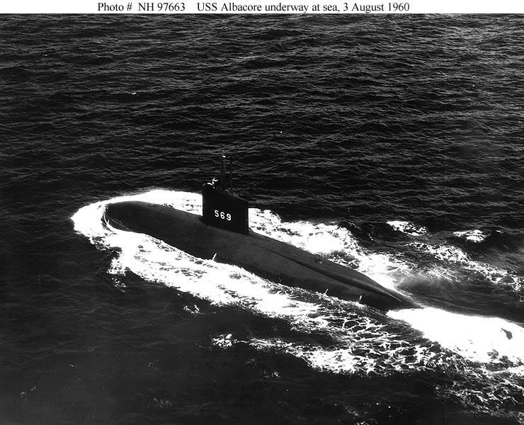 Photo #: NH 97663  USS Albacore (AGSS-569)