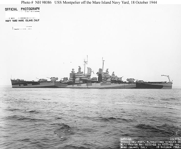 Photo #: NH 98086  USS Montpelier (CL-57)