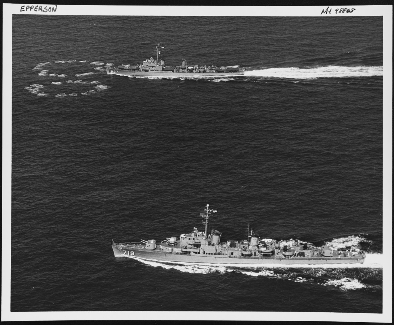 Photo #: NH 98868  USS Epperson (DDE-719) USS Sarsfield (DD-837)
