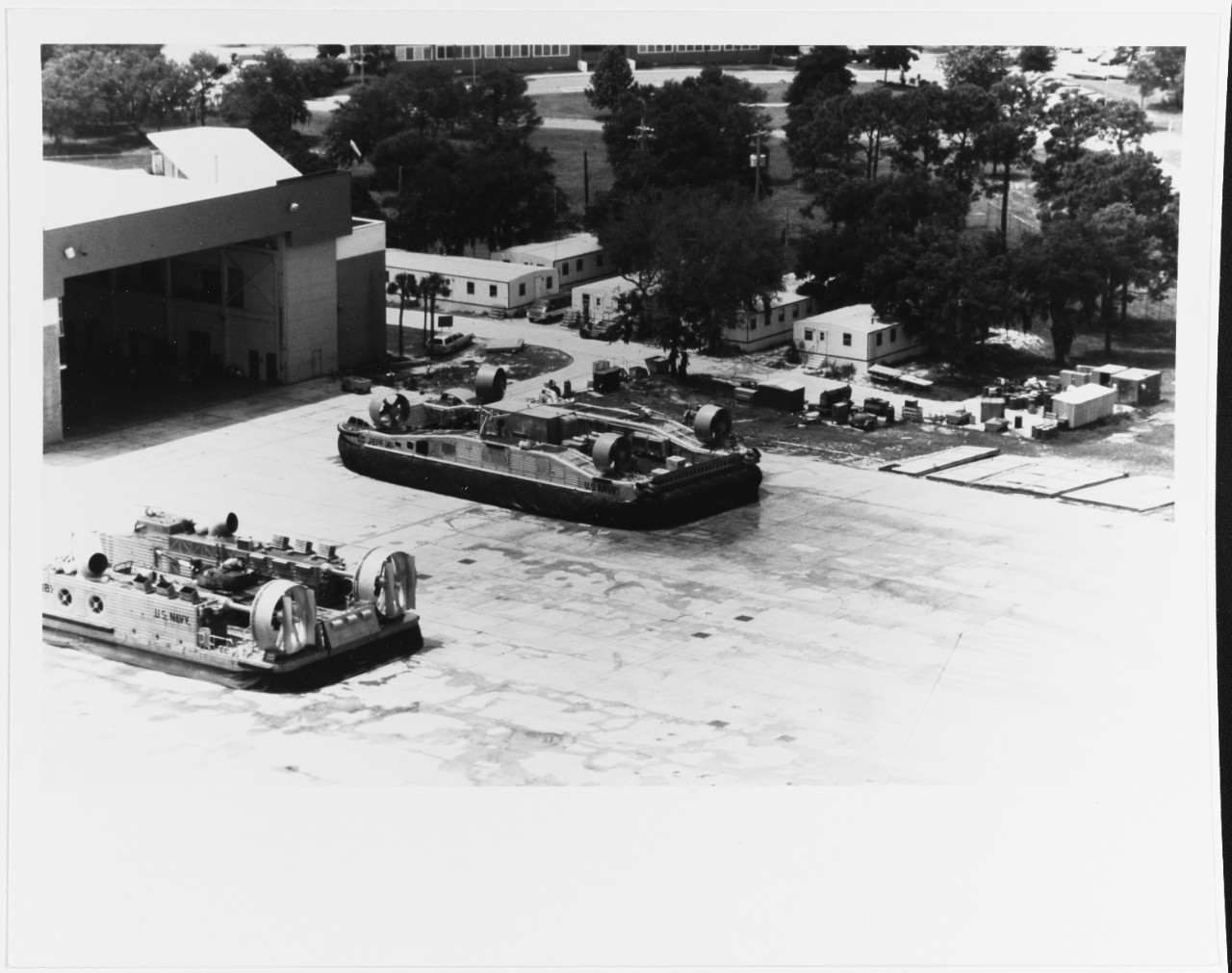 Amphibious Assault Landing Craft, Air-Cushion JEFF-B (left) and JEFF-A, August 1979