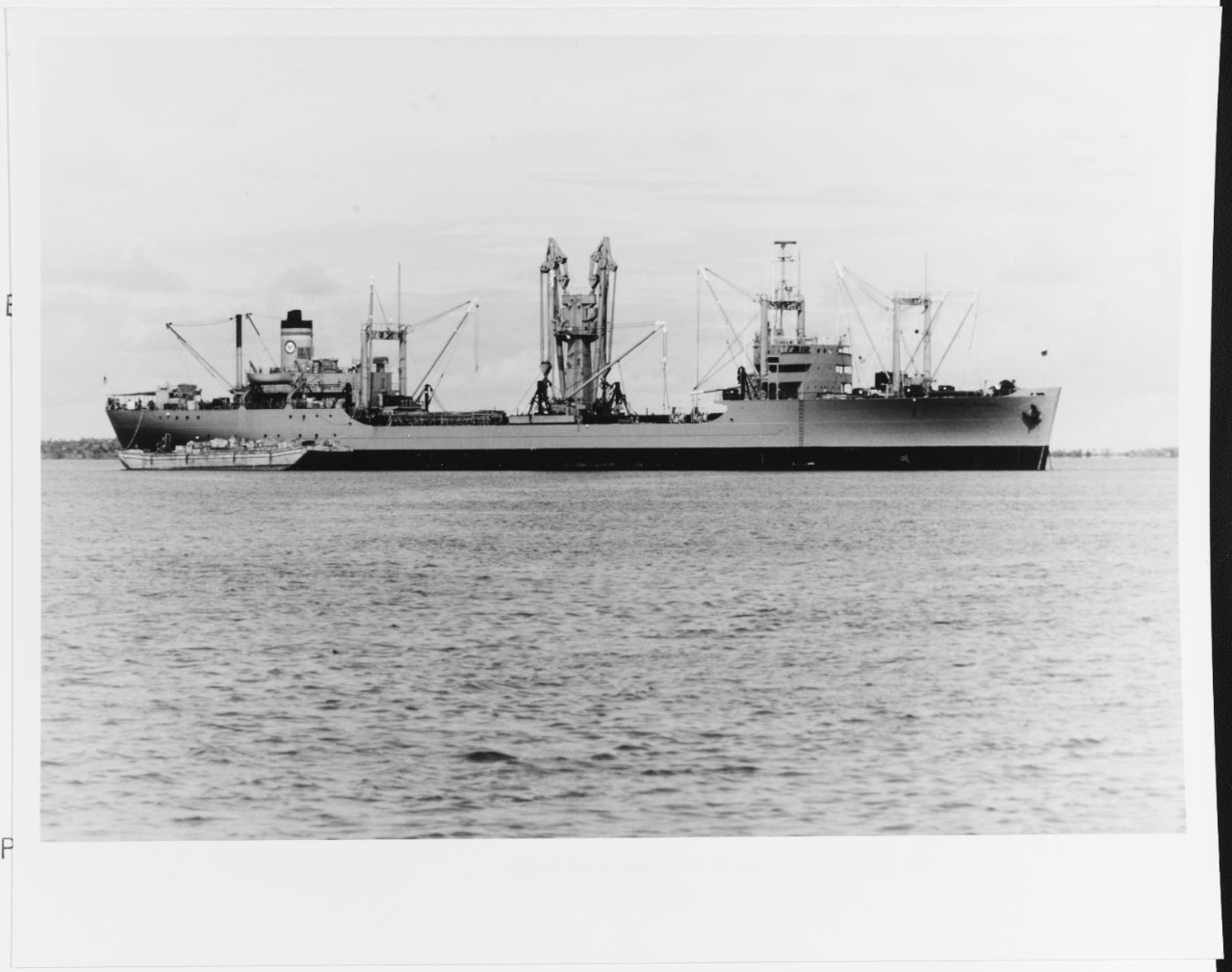 USNS PRIVATE LEONARD C. BROSTROM (TAK-255) Lightering Cargo Ashore at Diego Garcia, March 23, 1980