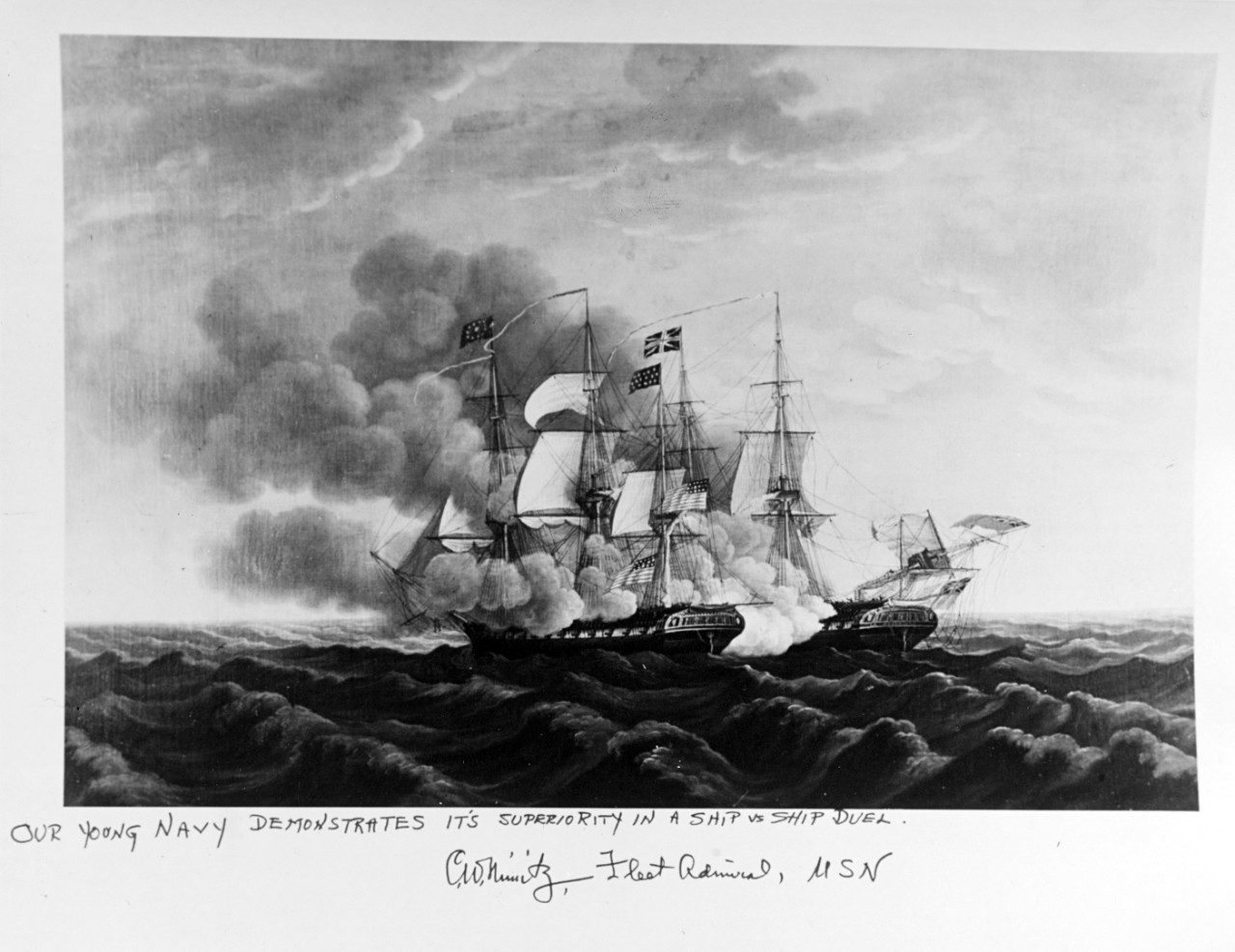 USS CONSTITUTION and HMS GUERRIERE in Action