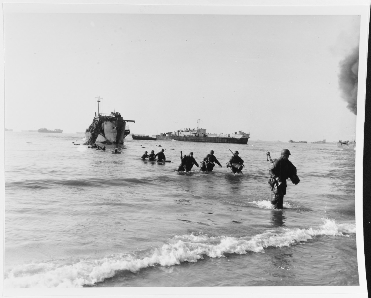 Anzio Invasion, January 1944. Fifth Army Troops wade ashore