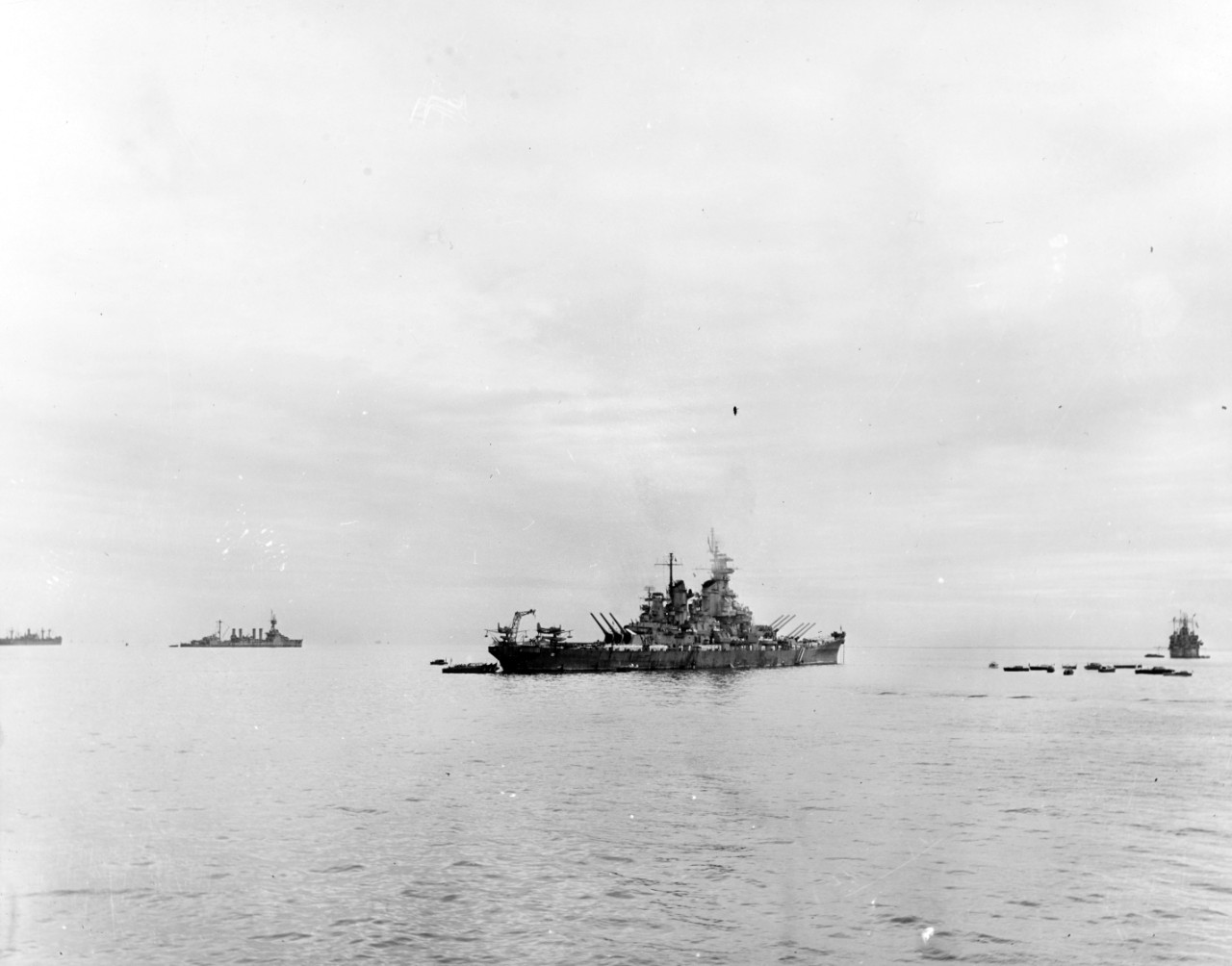 USS MISSOURI (BB-63) in Tokyo Bay, end of World War II, September 2, 1945