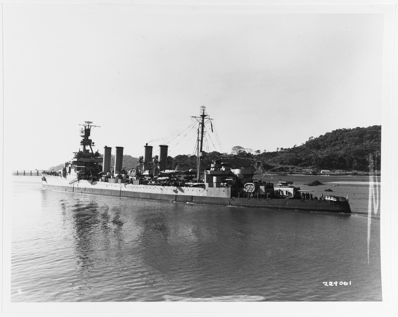 USS CONCORD (CL-10) at Balboa, Canal Zone, January 6, 1943