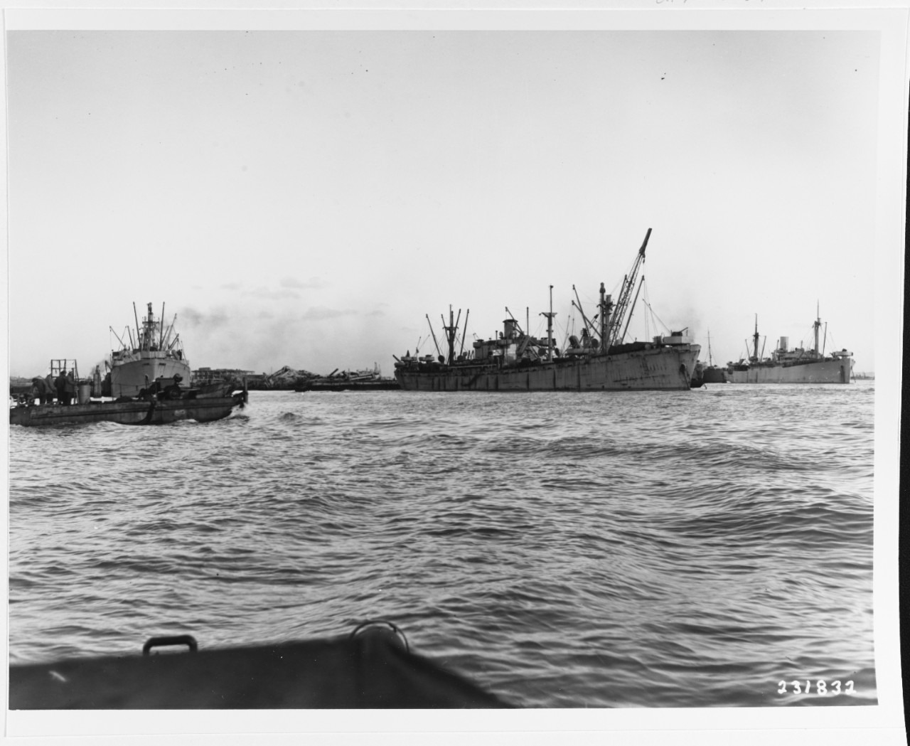 "Liberty" Ships and other Freighters in Le Havre Harbor, November 18, 1944