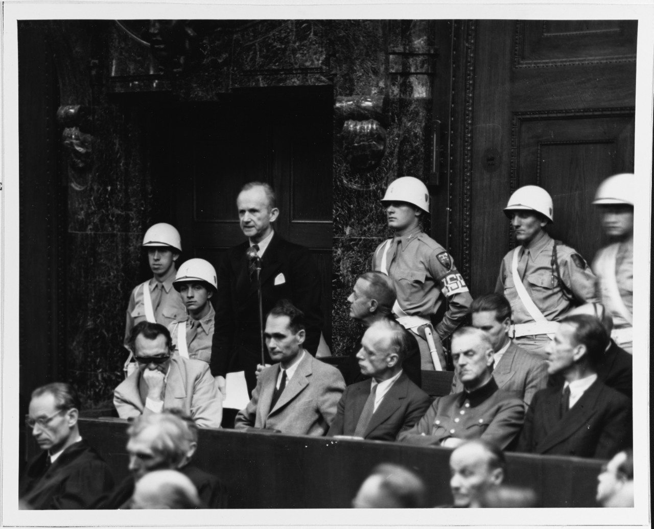 Nuremburg Trials, 1946. Admiral Karl Doenitz, War Crimes Court, Herman Goering, Rudolf Hess