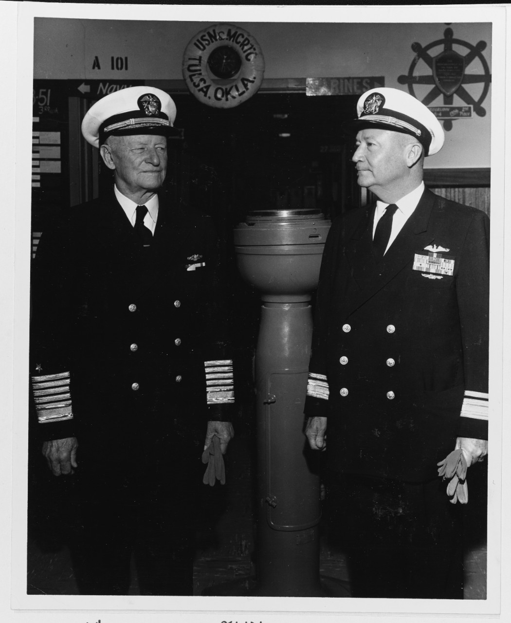 Fleet Admiral Chester W. Nimitz and Rear Admiral Frederick B. Warder