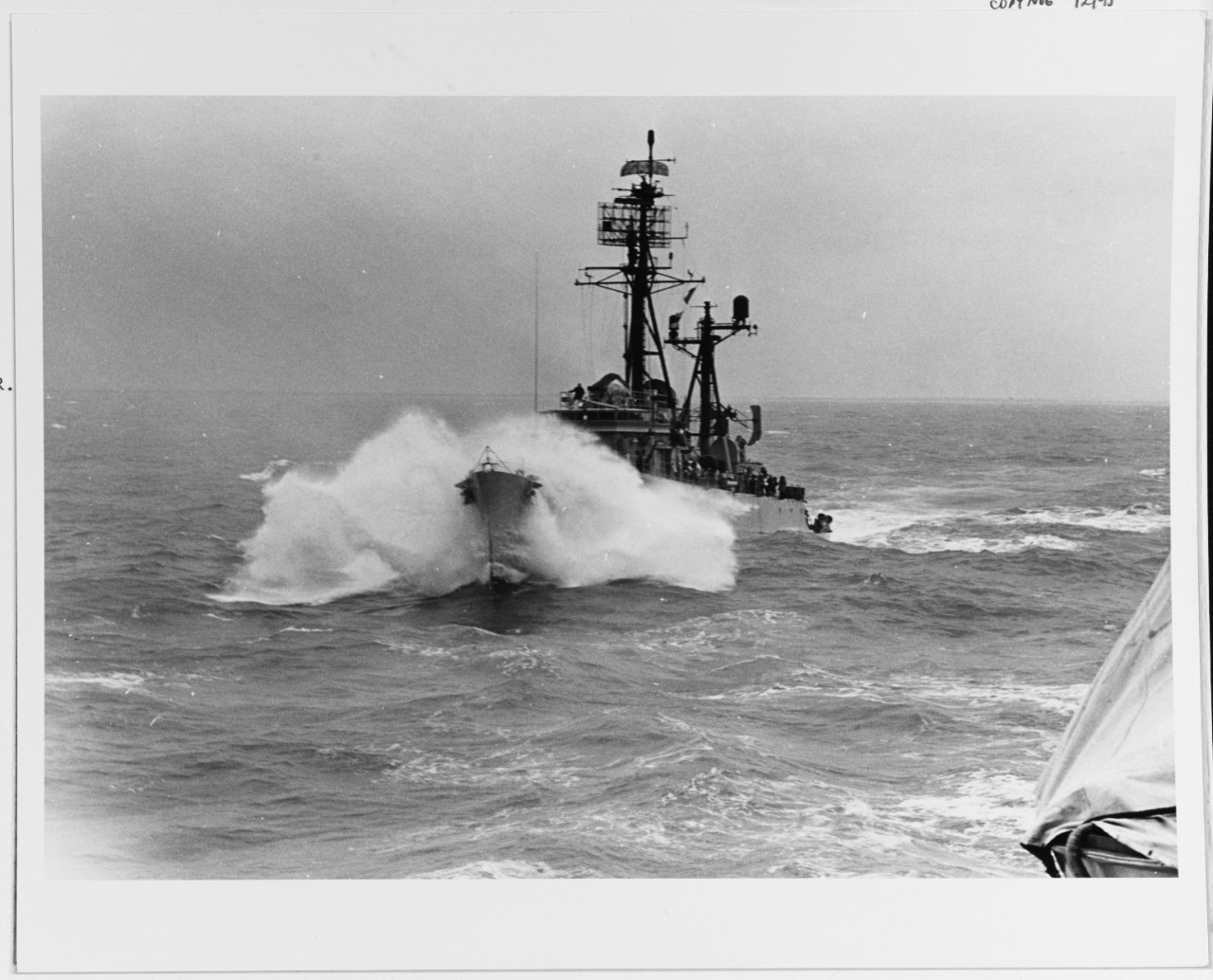 A DER "breaks water" in the South China Sea, 10 October 1966.