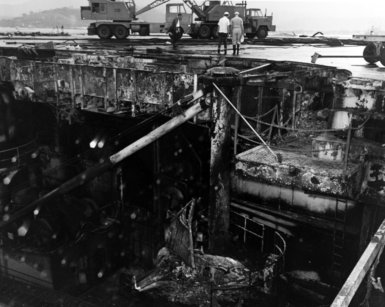 USS FORRESTAL (CVA-59), fire damage
