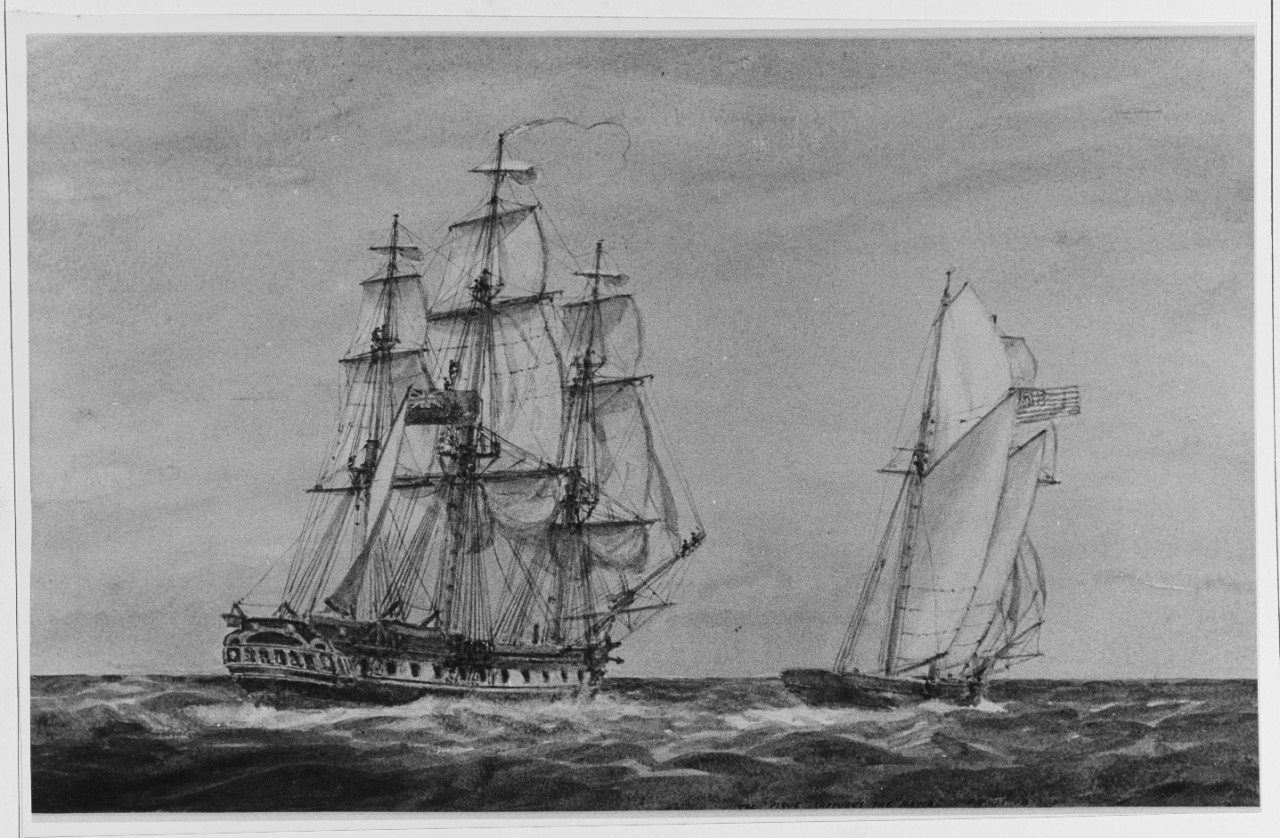 American Privateer HAWK Captured by HMS PIQUE, August 1813
