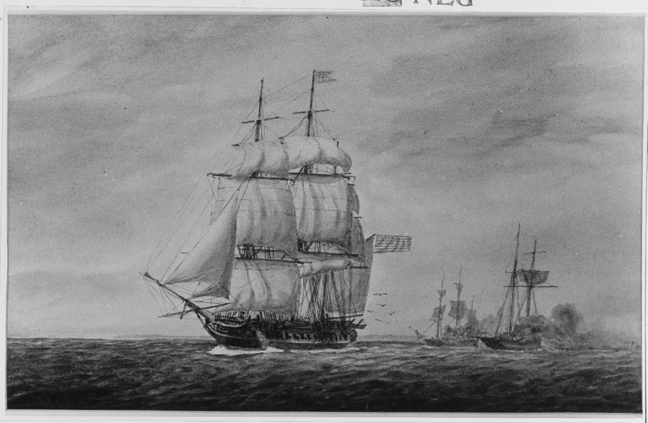 USS CONSTITUTION Capturing the British Schooner HMS PICTOU and a Letter-of-Marque, February 1814