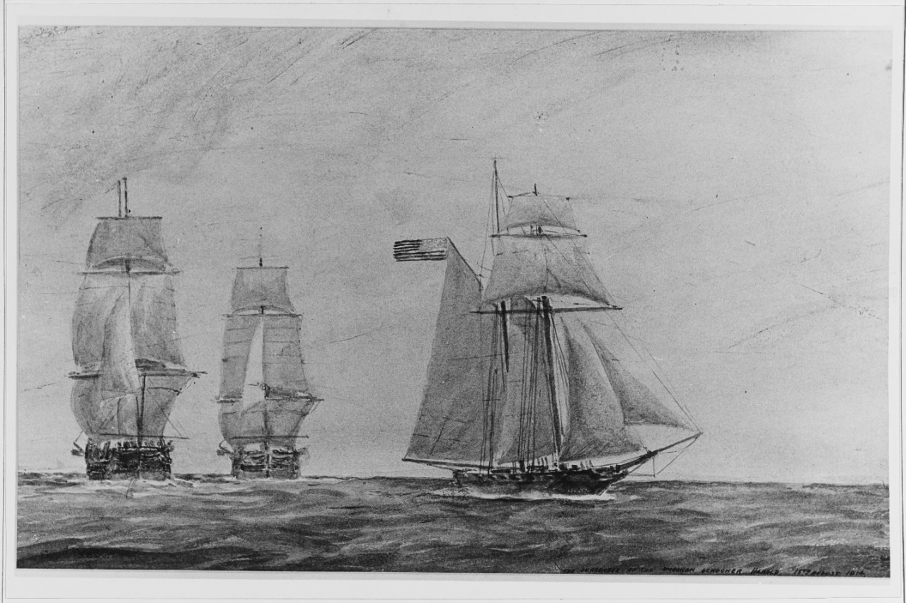 American Privateer HERALD Captured by HMS ARMIDE and HMS ENDYMION, August 1814