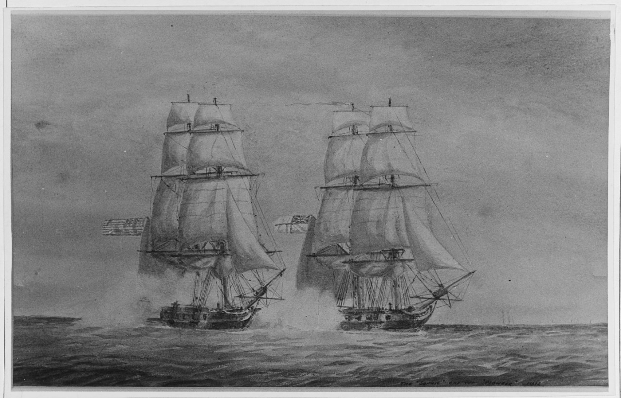 American Privateer PIONEER Taken by HMS SOPHIE, 1812