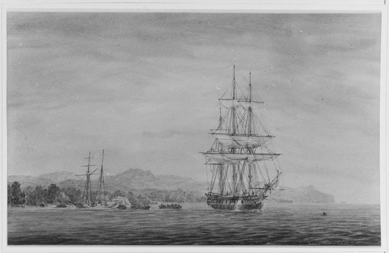 American Privateer off Cuba Captured by HMS NORTH STAR, March 1815
