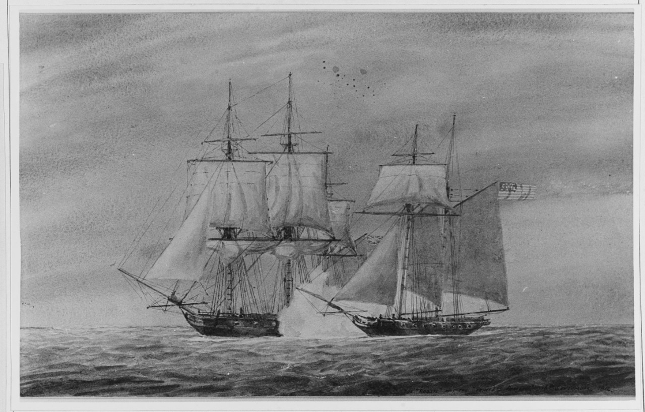 The American Clipper USS ROSSIE and the PRINCESS AMELIA, 16 September 1812